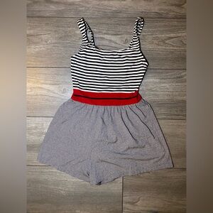 True Vintage 1980s/1990s EUC Jantzen Cotton Striped Swim Romper